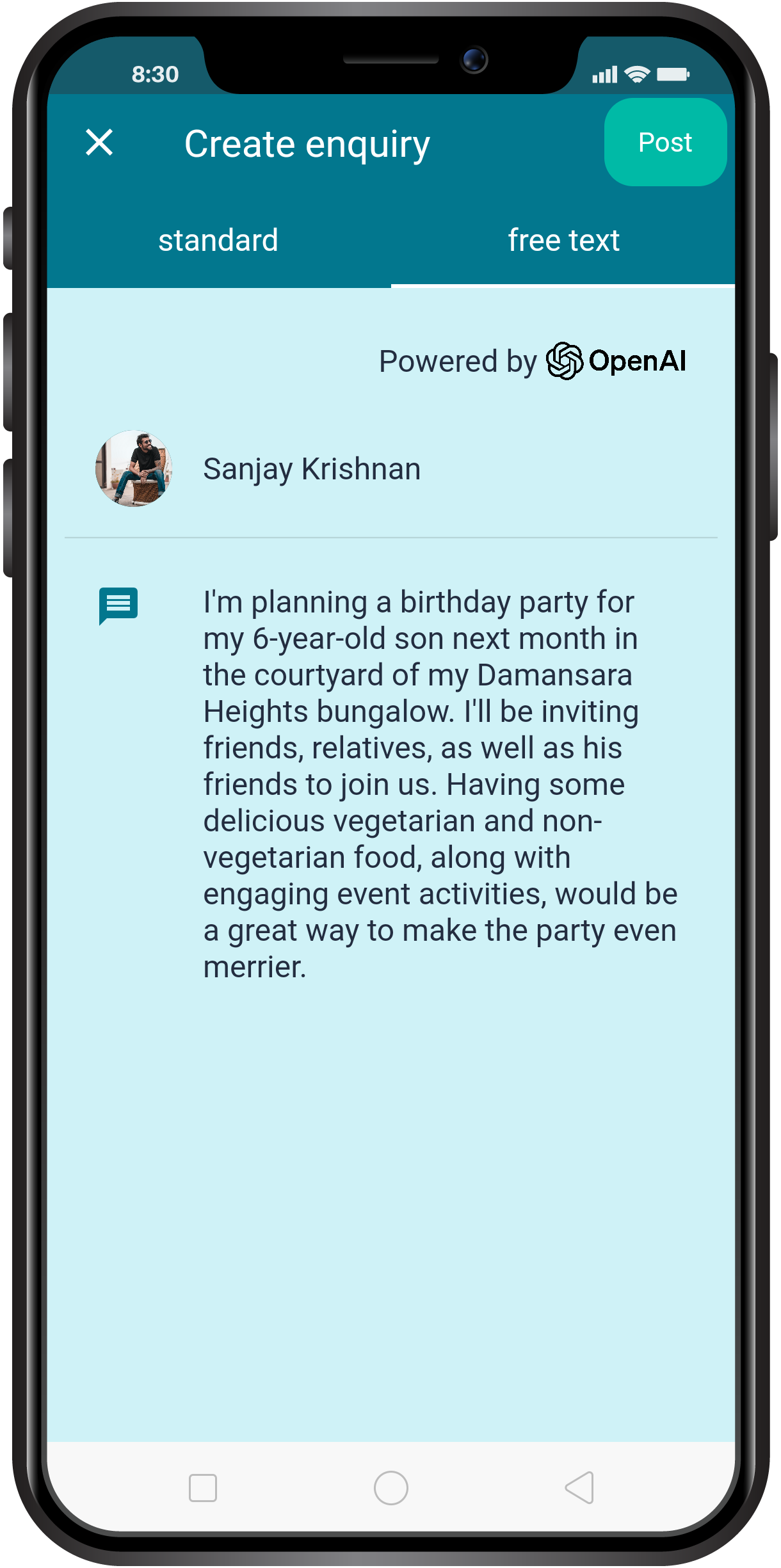 Enquiry Posting